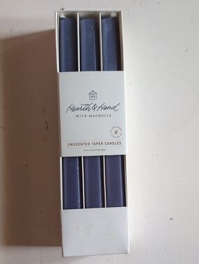 New Hearth & Hand Lavender-Blue Unscented Taper Candles - 6 Pack